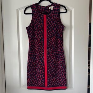 Stylish Red and Blue Sleeveless Dress